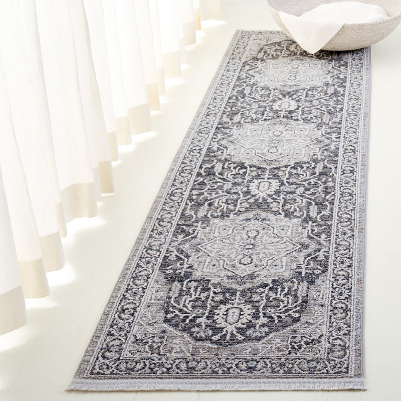 Clover Oriental Area Rug in Beige / Charcoal, Rectangle 8' x 10'