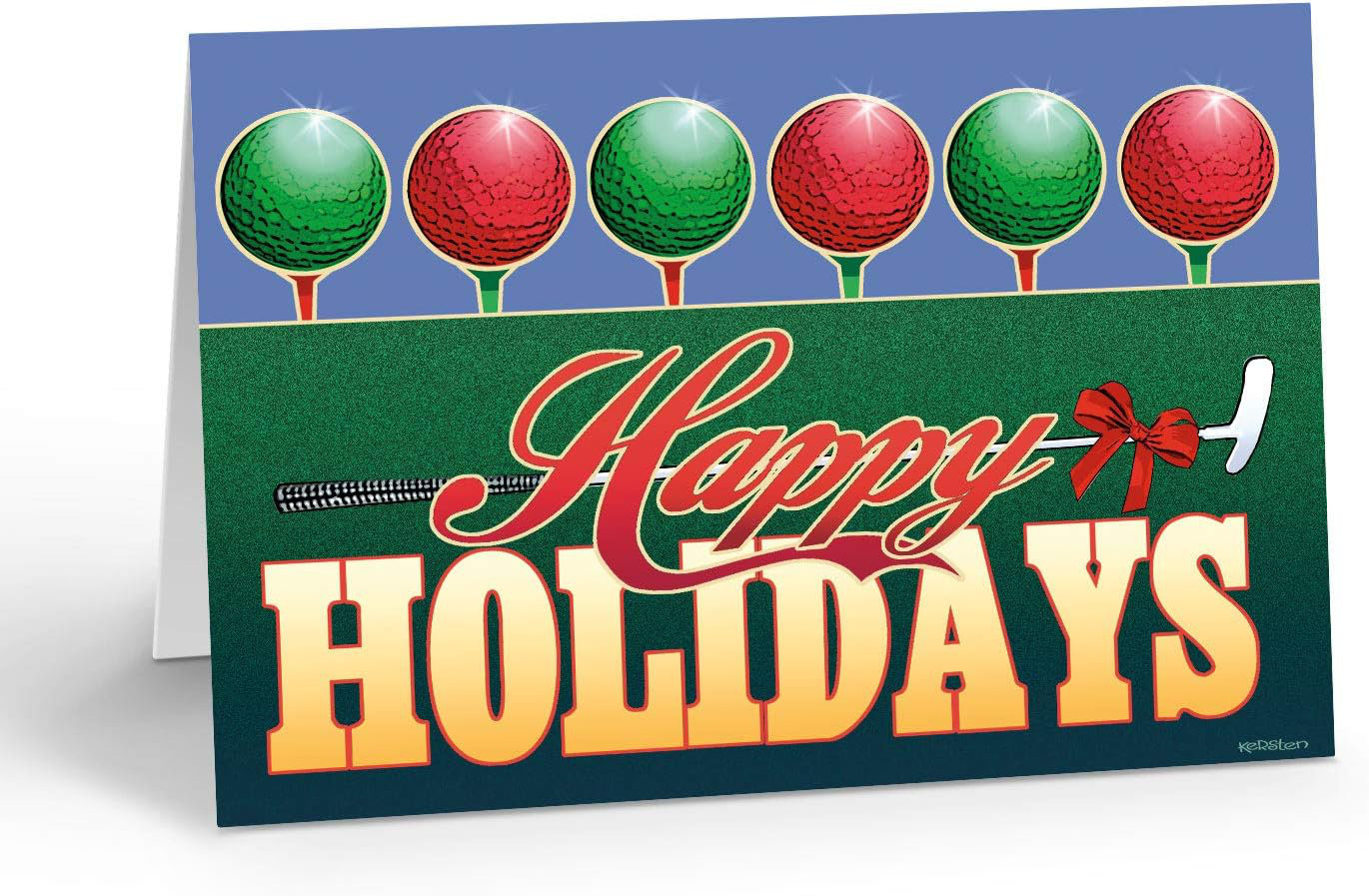The Holiday Aisle® Happy Holidays Golf Christmas Card 18 Boxed