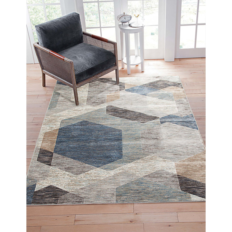 Jumana Viscose Geometric Rug, Rectangle 7'10" x 10'1"