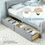 Cadre de lit simple avec 2 tiroirs de rangement, lit plateforme en bois avec tête de lit-737220353-737220355