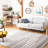 Buth Hand Woven Cotton/Wool Striped Rug in Ivory/Gray-1486300898