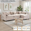 Canapé modulaire en chenille 3 places - Canapé-lit modulaire à assise profonde avec repose-pieds-1530039993
