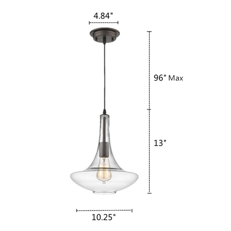 Luminaire suspendu simple à 1 lumière Dominguez