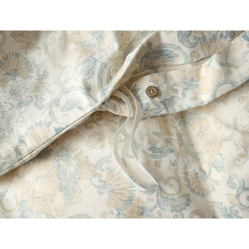 Solana Organic Print Duvet Cover with Botanical, Tidal w/Doe, King/Cal King Duvet Cover