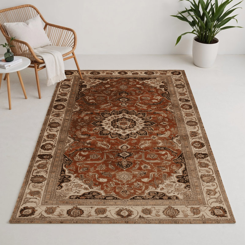 Tapis d'intérieur et d'extérieur brun Persian, Rectangulaire 3 pi x 5 pi