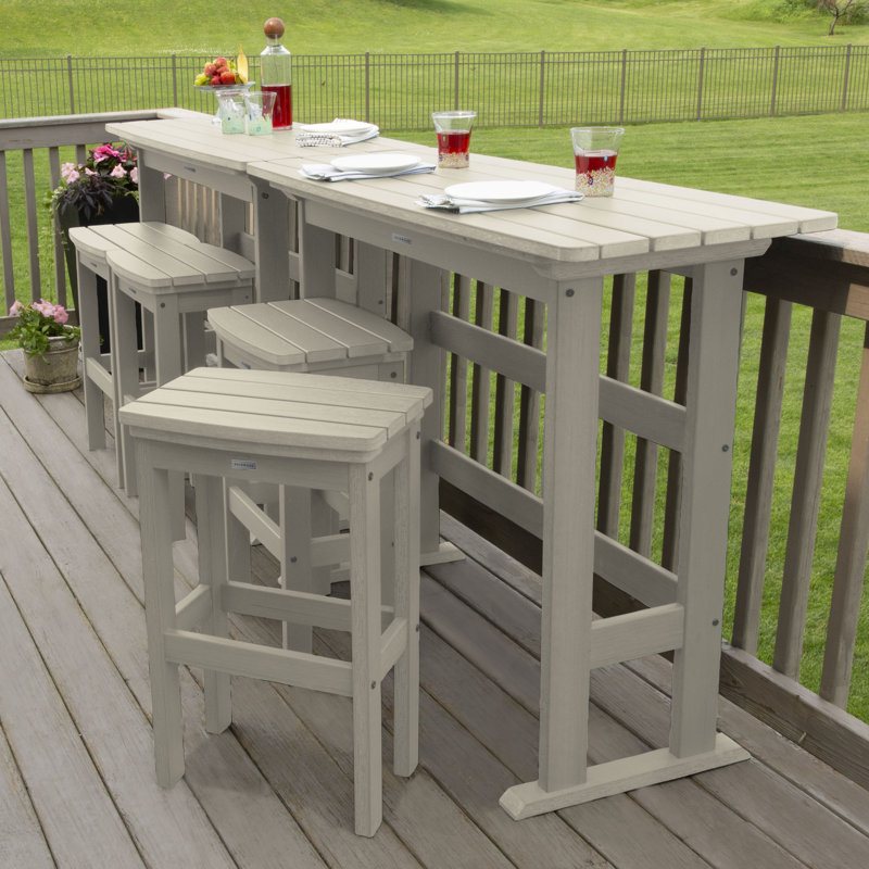 Arbnora Rectangular 4 - Person 54" Long Bar Height Dining Set, Whitewash