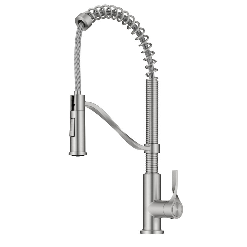 Robinet de cuisine à poignée simple Kraus Torak, Acier Inoxydable