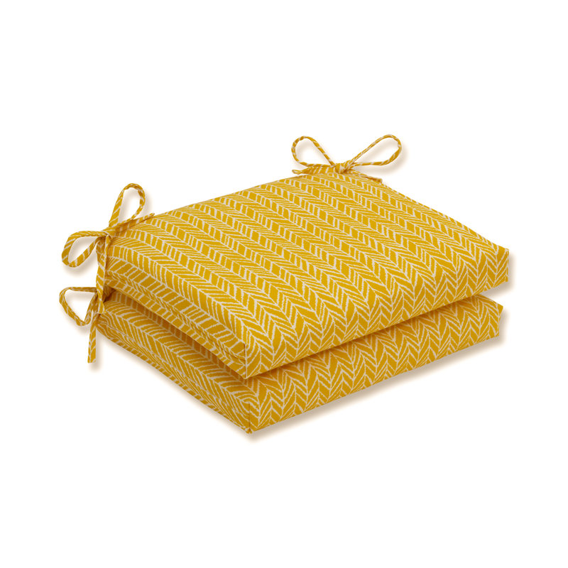 Outdoor 3'' Dining Chair Seat Cushion, Yellow