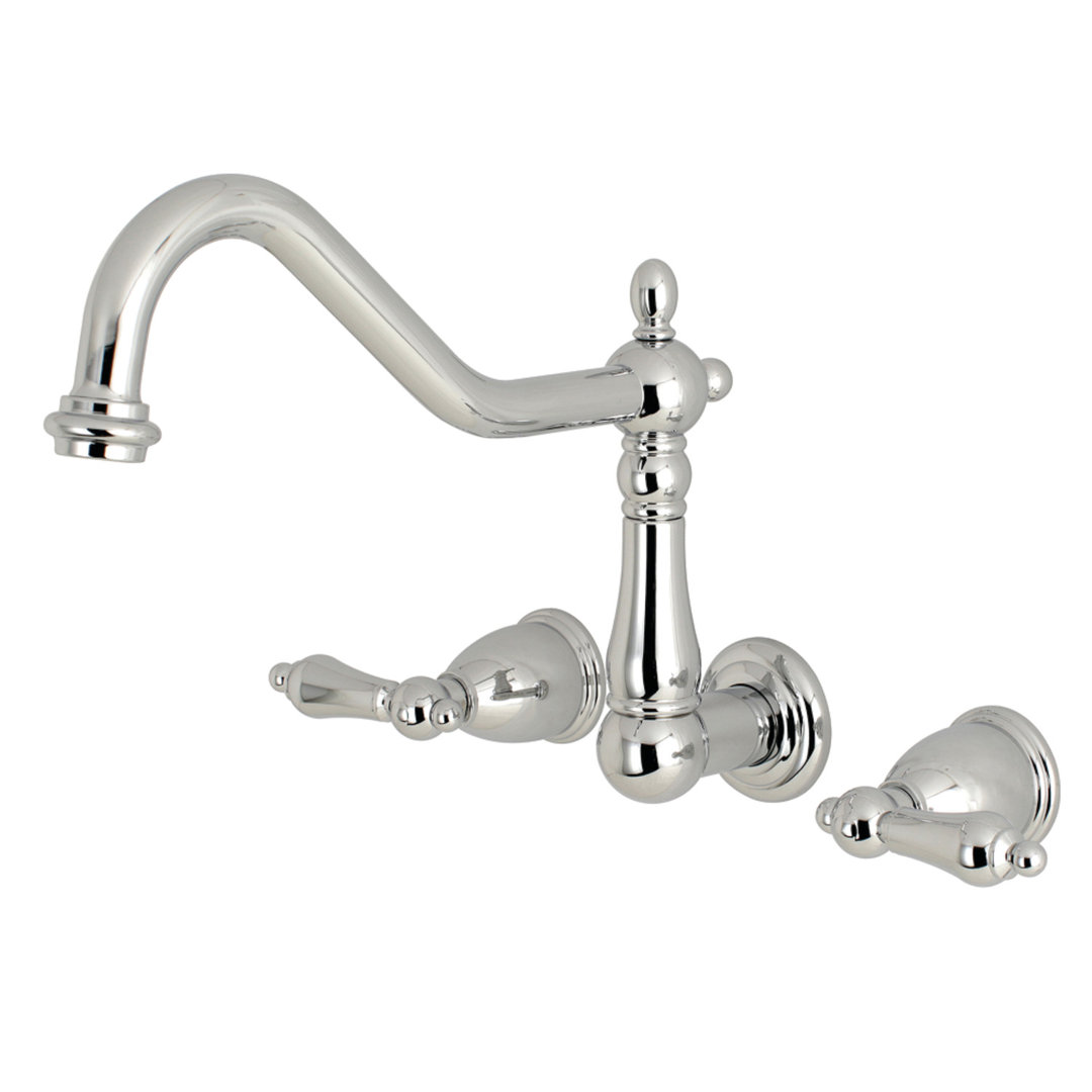 Kingston Brass Heritage Two-Handle 3-Hole Wall Mount Roman Tub Faucet Kingston Brass 