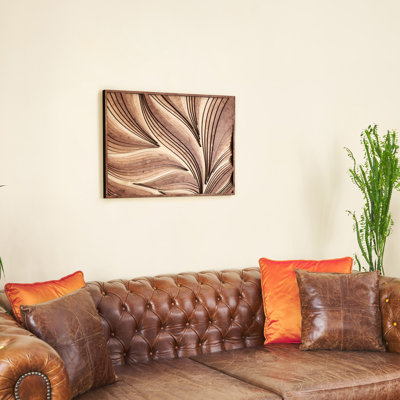 Parawood framed wooden wall art, 3D wood accent, abstract wall decor