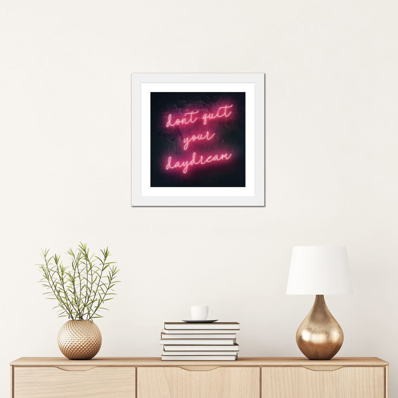 «Neon Inspo III» par Victoria Borges - impression d'art graphique, Papier encadré blanc, Blanc, H 16 po x l 16 po x p 1 po
