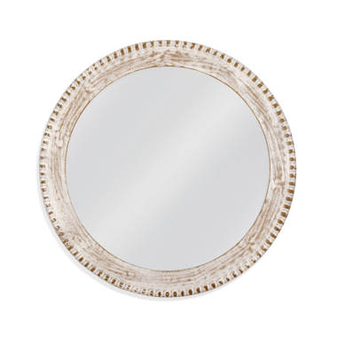 Round Natural Beaded Wall Mirror