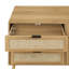 Commode 6 tiroirs 47 po en rotin pour chambre à coucher, commode boho en bois avec poignées et pieds