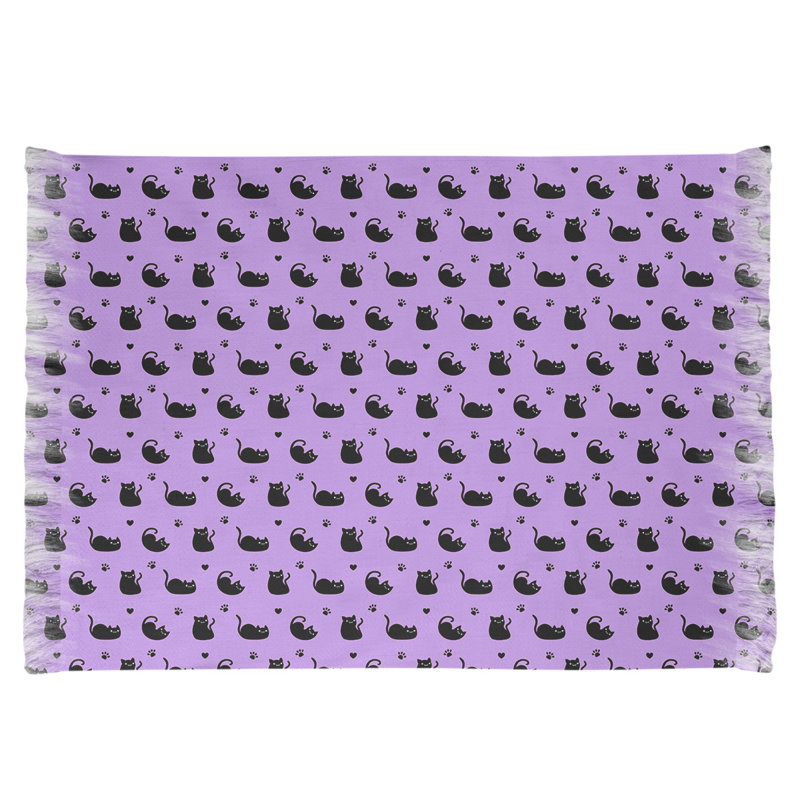 Tapis mauve à motif de chat Mcguigan, Non