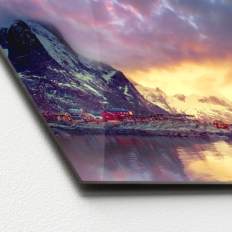 Mountain Skyline II Photographic Art Print on Glass, 50cm H x 125cm W x 1.4cm D