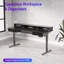 Bureau debout électrique de 63 po avec plateau pour clavier, bureau à hauteur ajustable avec 2 tiroirs, bureau ergonomique avec support pour moniteur, table d'ordinateur, noir-1908820741-1908820742