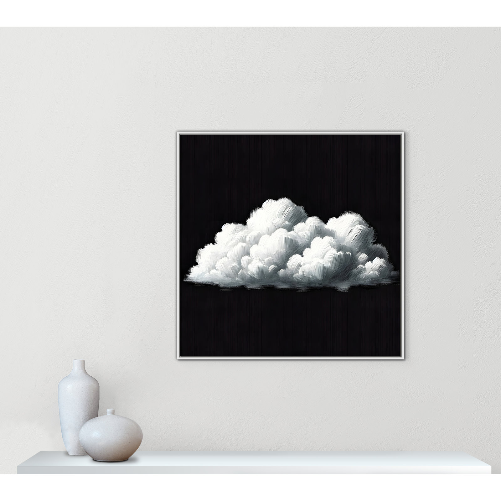 White Clouds Print by , 41.5" H x 41.5" W, White