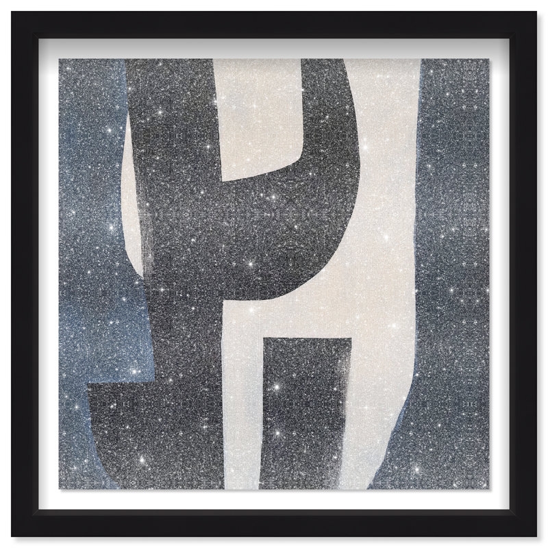 Contours of Silence I Shadowbox Abstract Print by Oliver Gal, Black Frame, 12 x 12, 13.5"H x 13.5"W, Black Frame