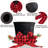 Christmas Tree Topper - Large Black Tree Topper With Buffalo Plaid Bow Ribbon Ornament
