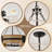 6-Light Farmhouse Drum Chandelier For Dining Room, 27.56" Rustic Wood Grain Industrial Drum Light Fixture Black Metal Hanging Pendant Lighting For Kitchen Living Room Foyer-732232329