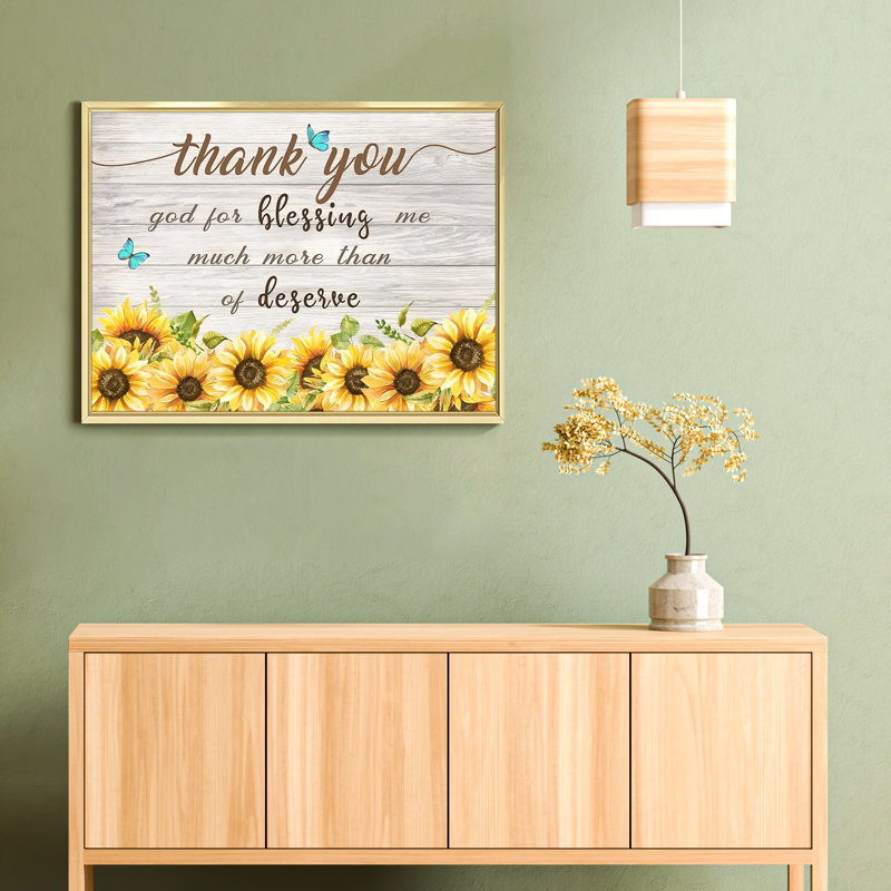 Tournesol 13 - Art textuel sur toile, H 16 po x l 24 po x P 1,5 po, Or