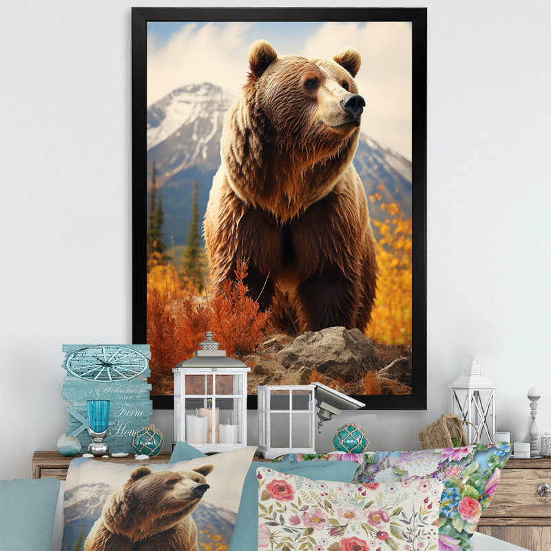 Impression sur toile, Baheerathan Canada Majestic Wildlife I, H 32 po x l 24 po x P 1 po, Cadre photo noir
