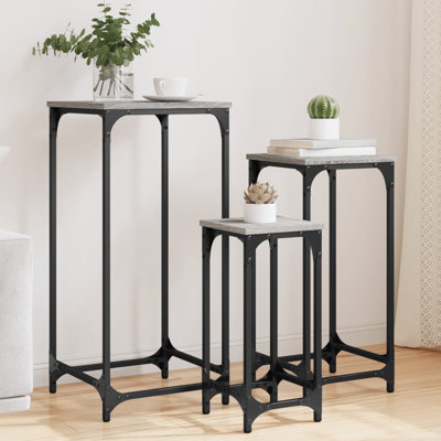 vidaXL Nesting Side Tables End Table Living Room Set of 3 Engineered Wood