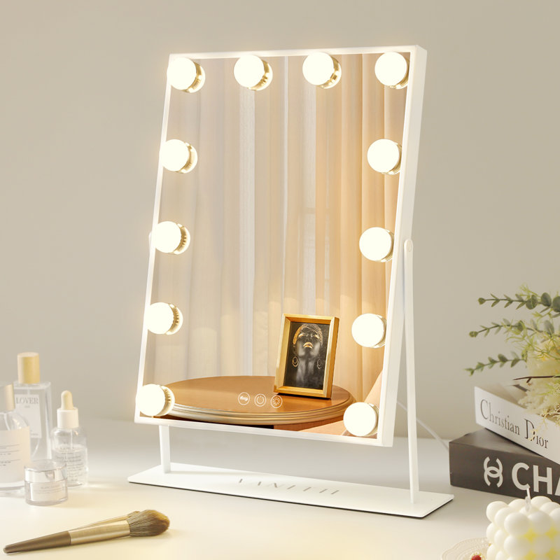 Rectangle LED Metal Mirror, White