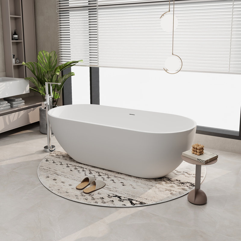 69'' x 30'' Freestanding Soaking Solid Surface Bathtub