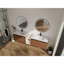 Meuble-lavabo mural 84 po avec lavabo de comptoir en résine et 1 tablette de rangement, 4 portes à fermeture douce (KD-Packing)-130419078
