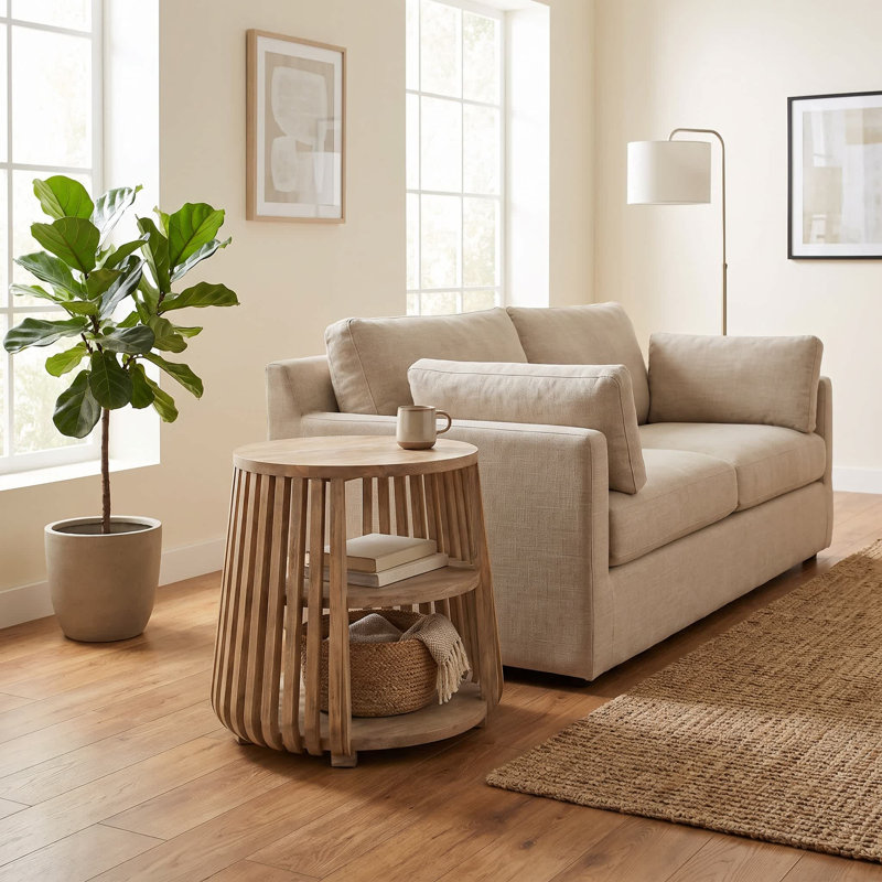 Table d'appoint ouverte d'appoint en bois de manguier, Naturel