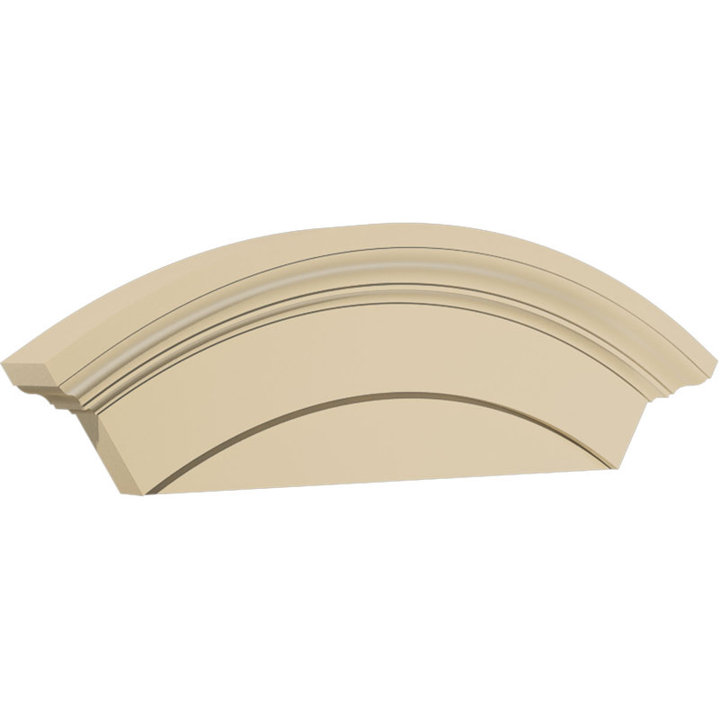 Fronton arqué en uréthane Signature, brun clair apprêté, H 10 po x l 24 po x P 2,75 po