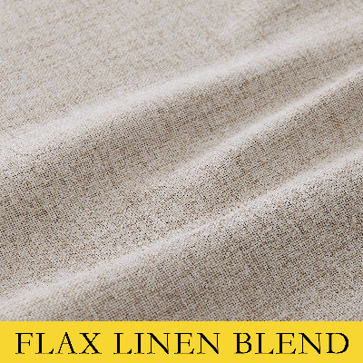 100% Blackout Linen Curtains for Bedroom, Burlap Linen Drapes with Thermal Insulated Grey Liner Grommet Noise Reducing Window Panels for Living room, 2 Panels