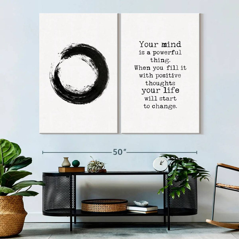 " Zen Quotes II " by Florence N 2 - Pieces, 39" H x 53" W x 1.25" D