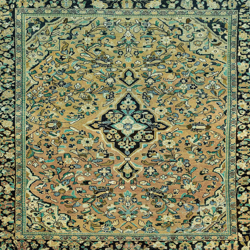 Tapis décoratif multicolore à motif abstrait, Carré 7 pi
