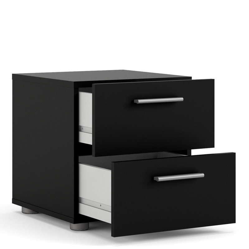 Diamone Manufactured Wood Bedside Table, Black