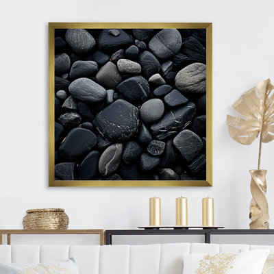 «Black Stones Scenery Minimalisme», reproduction sur toile