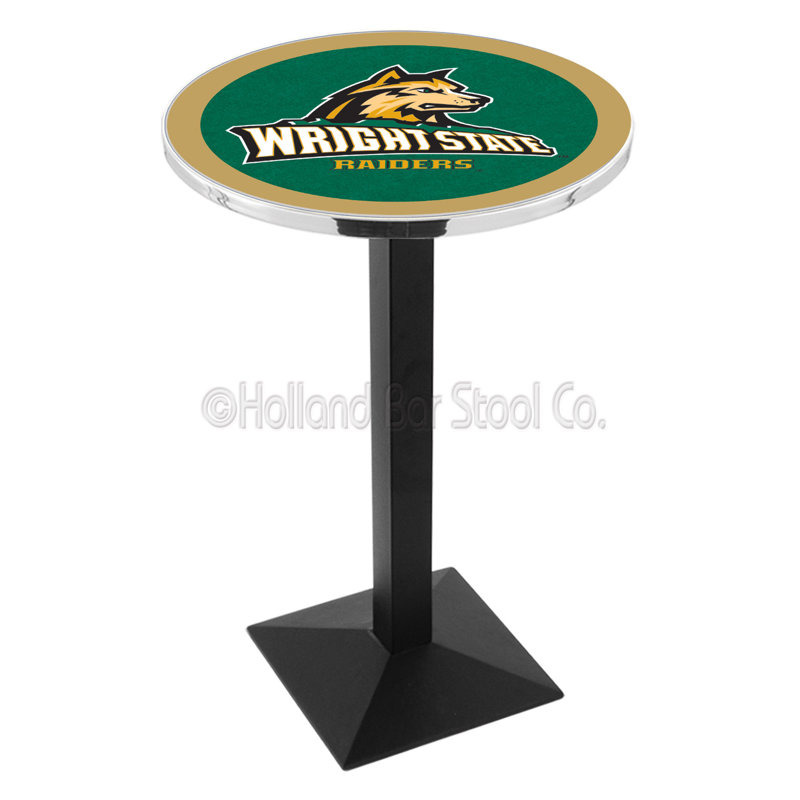 Round Metal Base Dining Table, Black Wrinkle, Wright State University