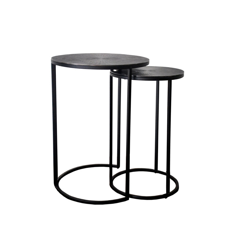 Holsinger Frame Nesting Tables, Antique Silver