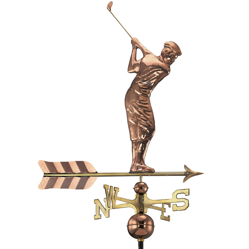 Girouette Golfer, Cuivre poli