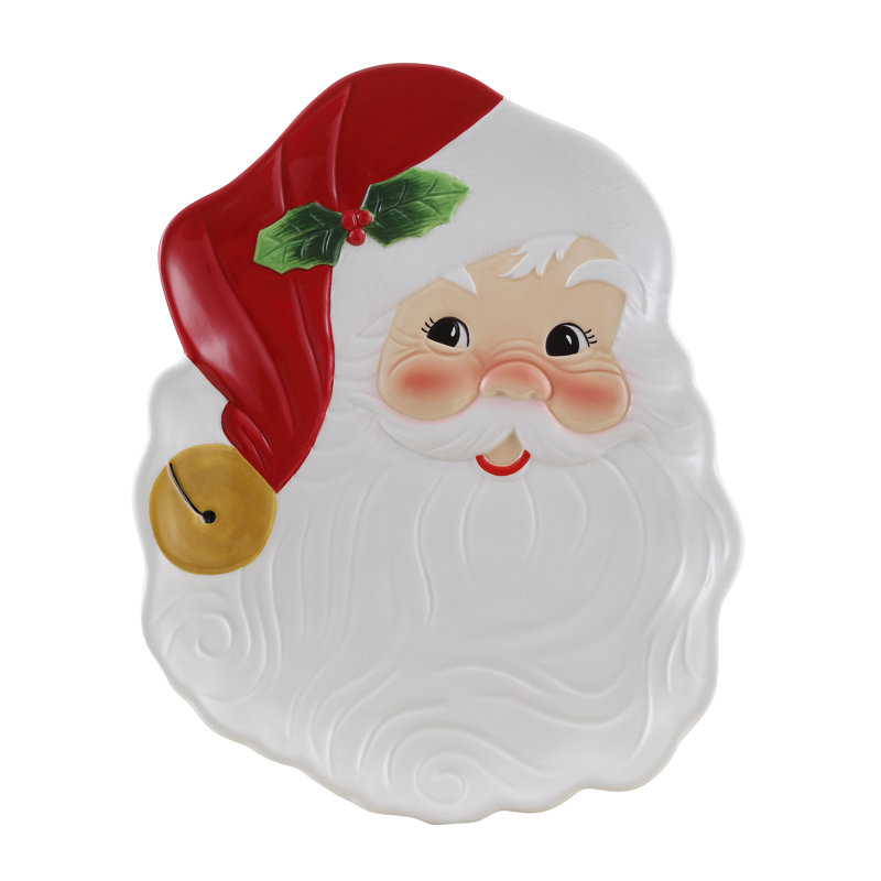 Plateau de service en céramique 14 po Nostalgic - Père Noël