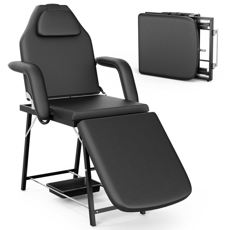 Fold/Portable Massage Bed, Adjustable Beauty Table With Storage Shelf For Tools, Folding Salon Tattoo Chair For Facial, Spa, Lash