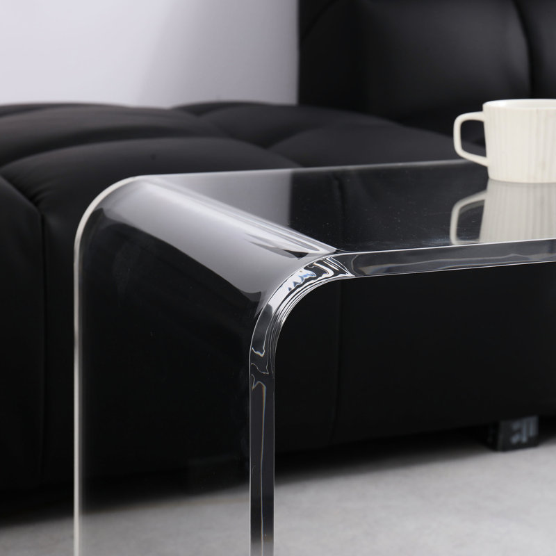 Table basse en acrylique et coffre-fort - Fiable support de salon de 39,25 po polyvalent