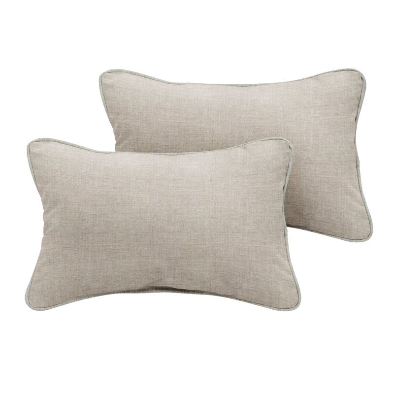 Sunbrella Outdoor Solid Corded Pillow, Gray