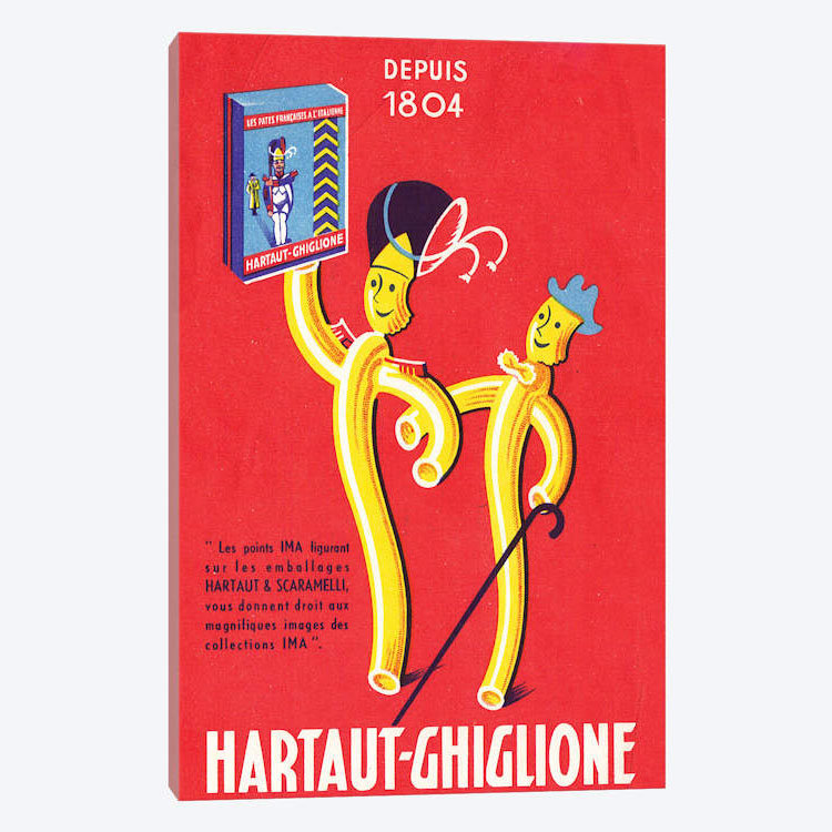 « italien pâtes », impression sur toile, H 12 po x l 8 po x P 0,75 po