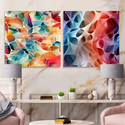 Corzine - Ensemble de 2 verres muraux abstraits géométriques en acrylique