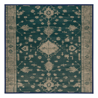 Machine Washable Overdyed Blue Area Rug
