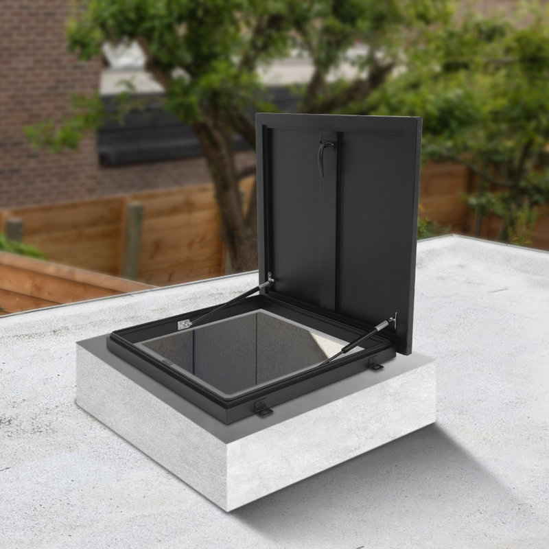 Trappe de sécurité robuste en alliage d'aluminium, Noir, L 27,95 po x H 27,95 po