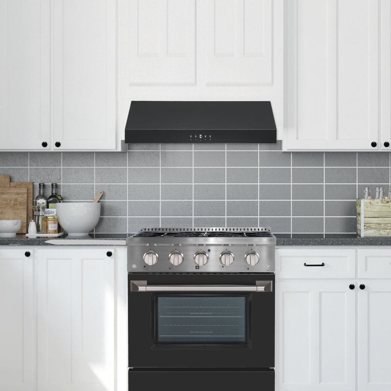 Hotte sous un meuble à conduit 29,5 "440 CFM, Noir