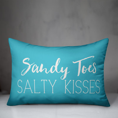  Sandy Toes and Salty Kisses Indoor/Outdoor Lumbar Pillow